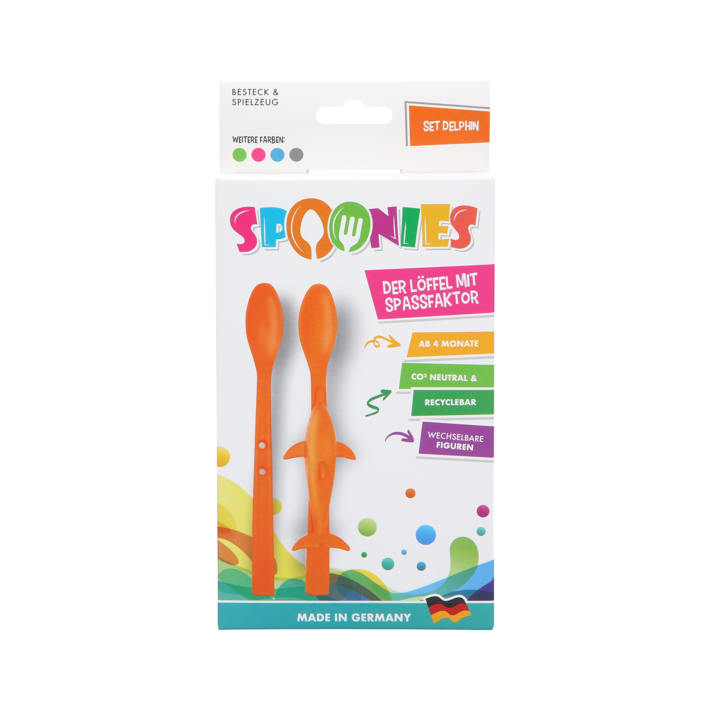 Spoonies Kinderlöffel - Delfin (orange)