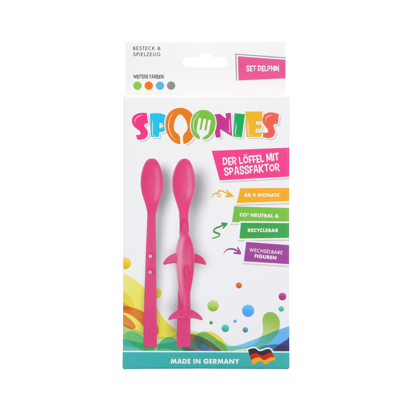 Spoonies Kinderlöffel - Delfin (pink)