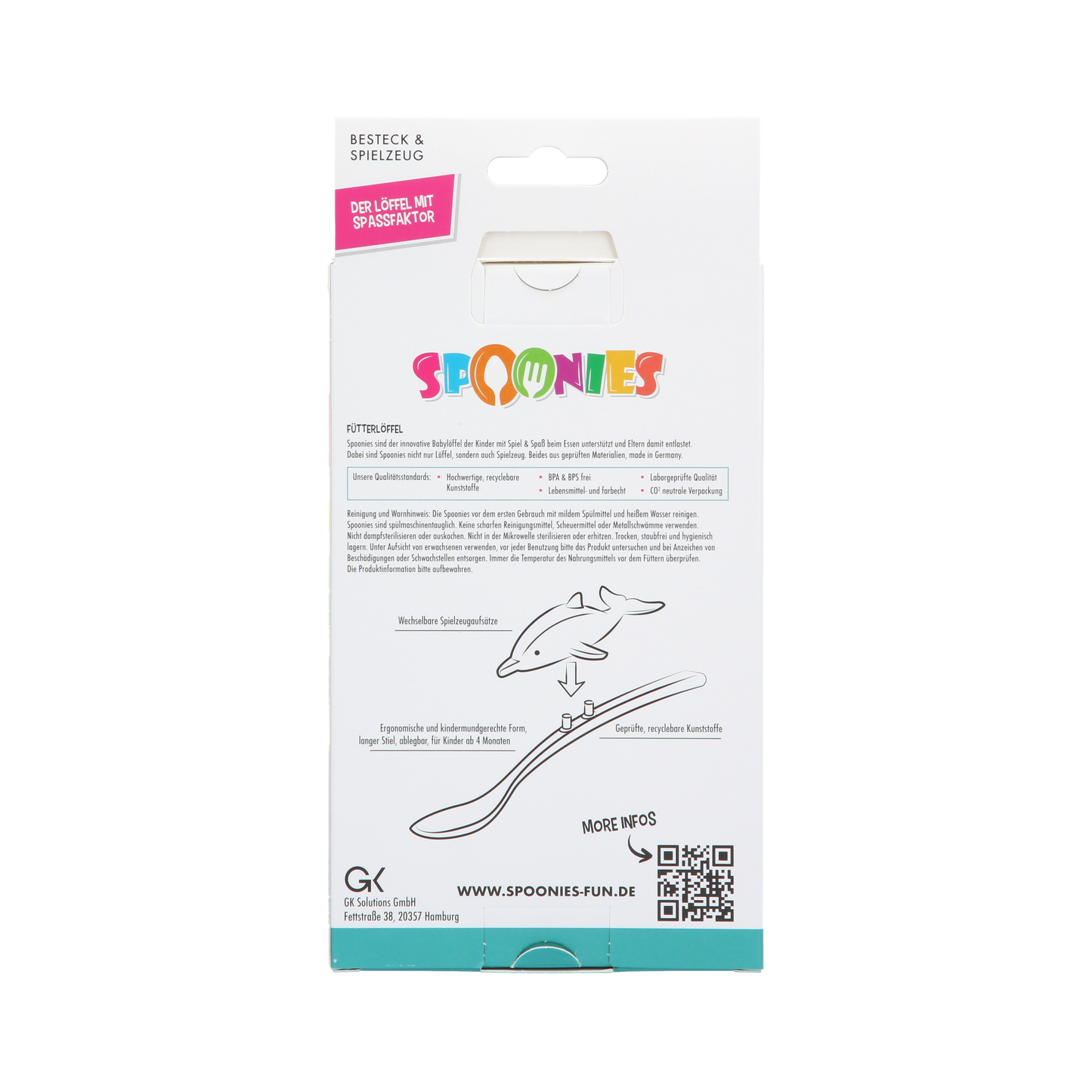 Spoonies Kinderlöffel - Delfin (pink)