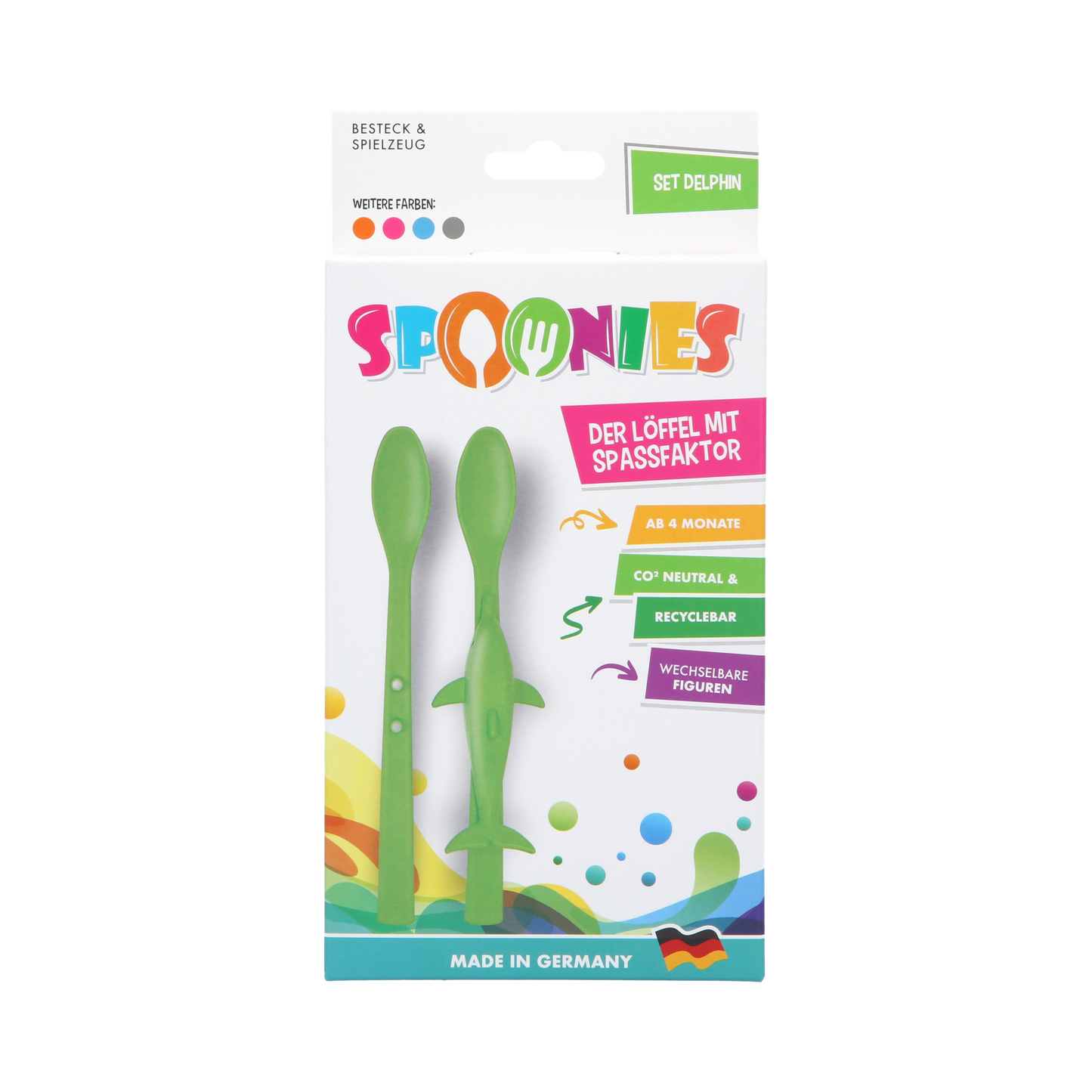 Spoonies Kinderlöffel - Delfin (grün)